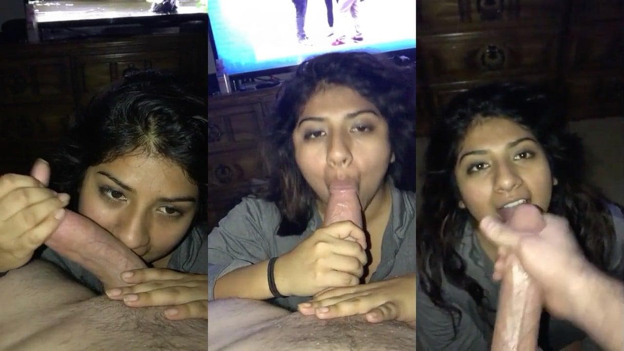 Thirsty Girlfriend Licks Boyfriend's Balls and Swallows Cum