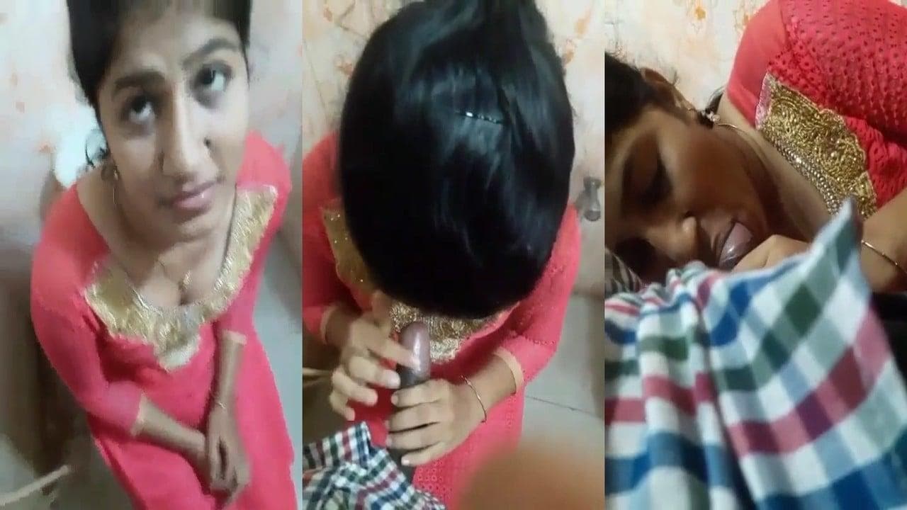 Girlfriend's Loving Blowjob in the Bathroom