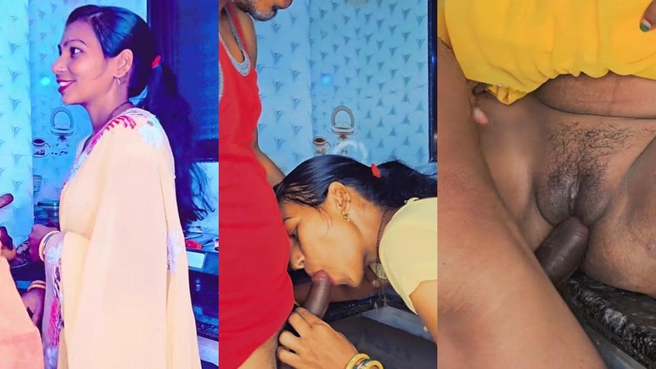 White Cream Oozing Out of Bhabhi's Pussy in the Kitchen