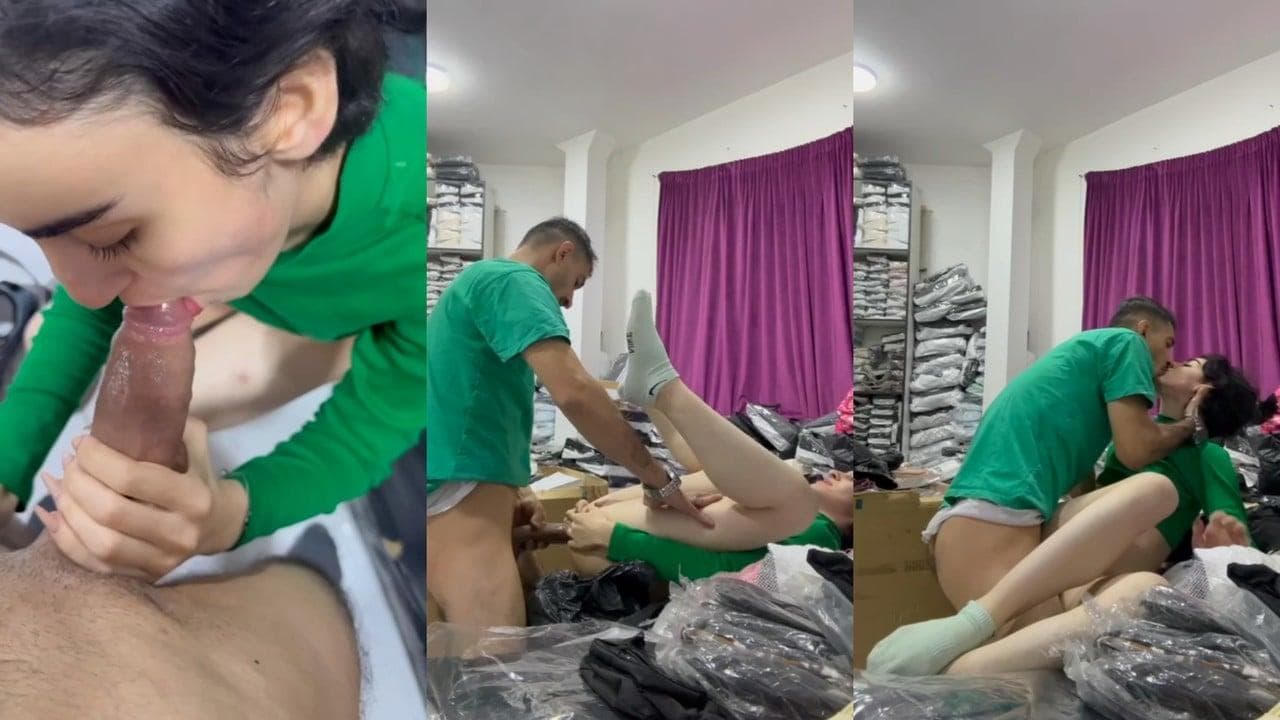 Girlfriend Sucks Cock and Gets Fucked Missionary in a Warehouse