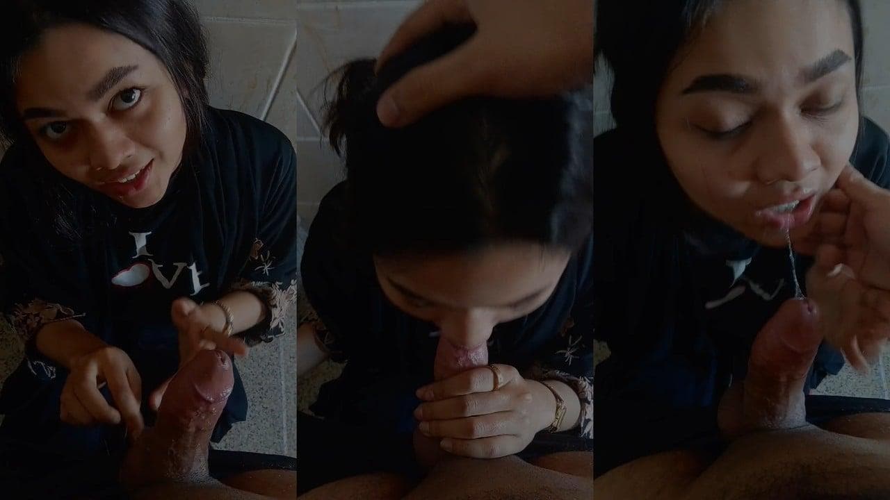 Thirsty GF Sucks Cock and Takes a Mouthful of Cum